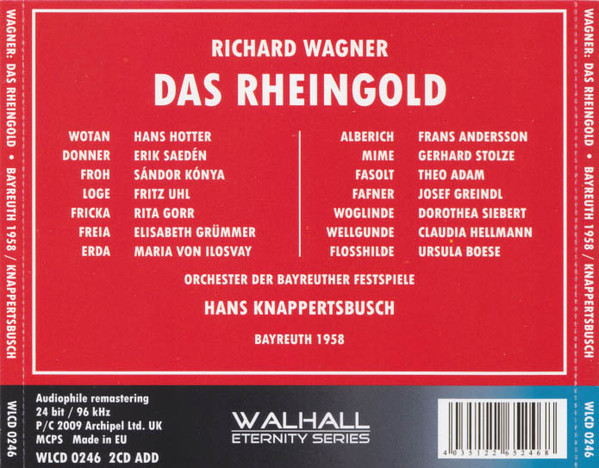 RICHARD WAGNER - DAS RHEINGOLD / BAYREUTH 1958 / KNAPPERTSBUSCH - Imagen 2