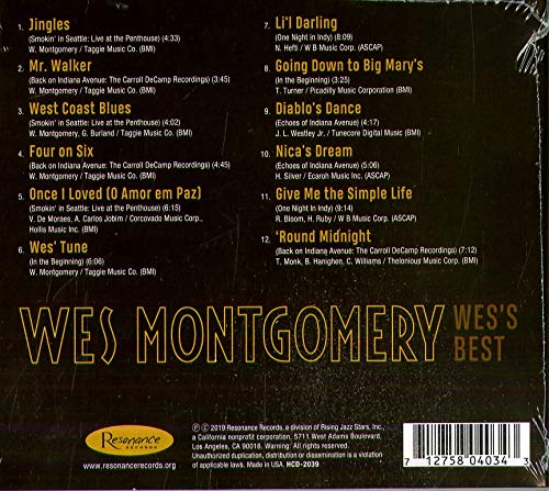 WES MONTGOMERY - WES S BEST THE BEST OF WES MONTGOMERY ON RESONANCE - Imagen 2