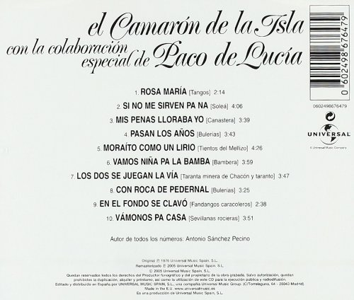 EL CAMARON DE LA ISLA & PACO DE LUCIA - ROSA MARIA - Imagen 2