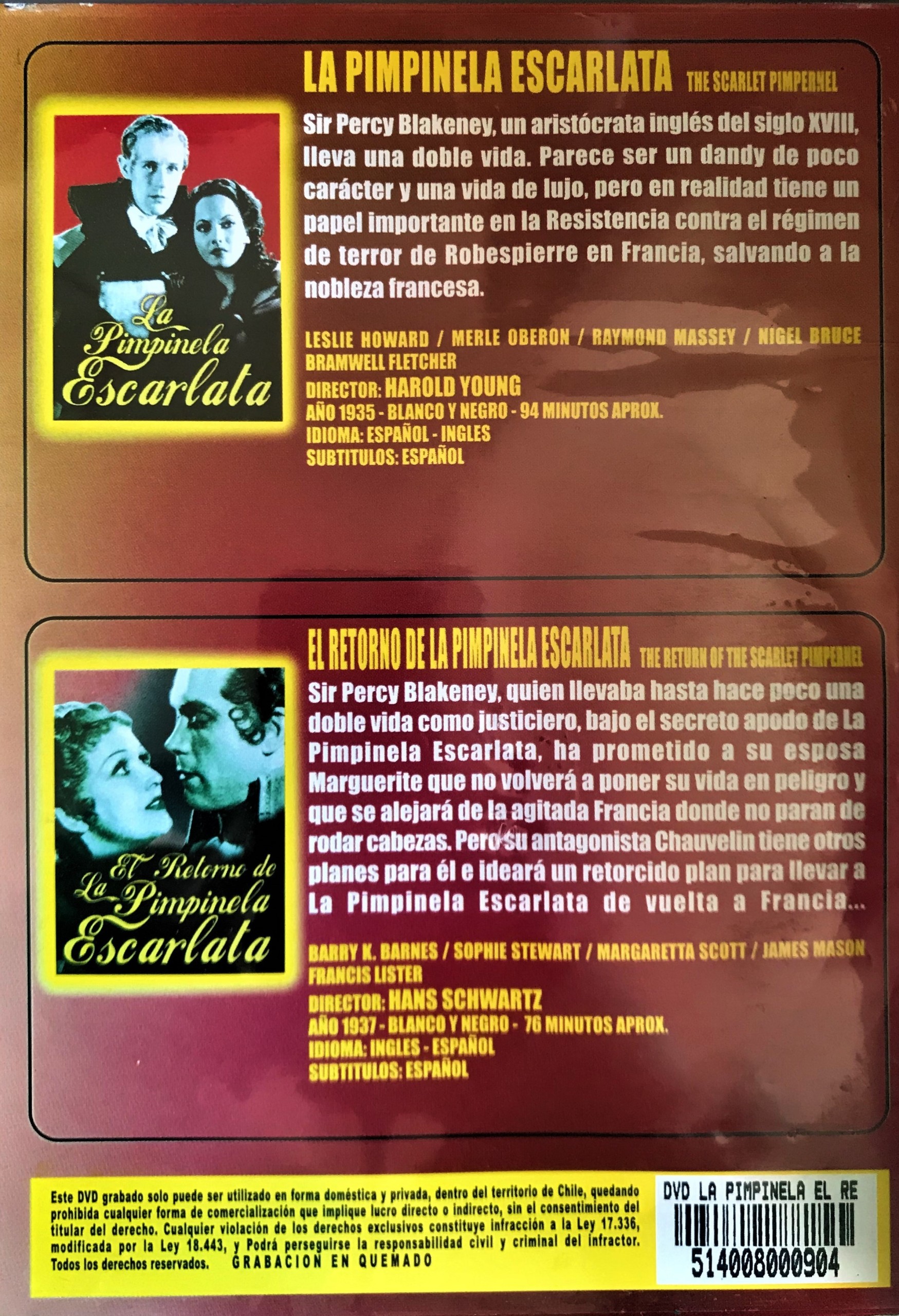 LA PIMPINELA ESCARLATA / EL RETORNO DE LA PIMPINELA ESCARLATA - Imagen 2