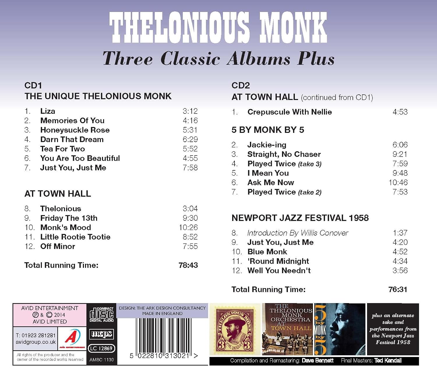 THELONIOUS MONK - THREE CLASSIC ALBUMS PLUS - SECOND SET - Imagen 2