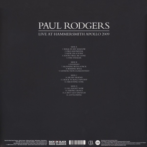 PAUL ROGERS - LIVE AT HAMMERSMITH APOLLO 2009 - Imagen 3