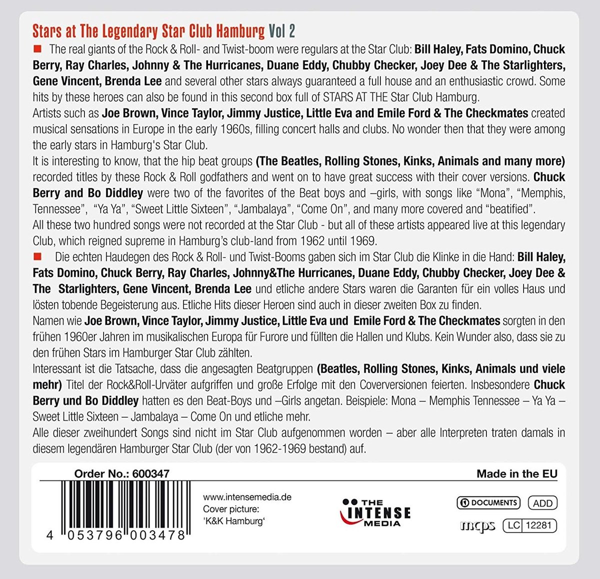 THE LEGENDARY STAR - CLUB HAMBURG 10 CD COLLECTION VOL 2 - Imagen 2