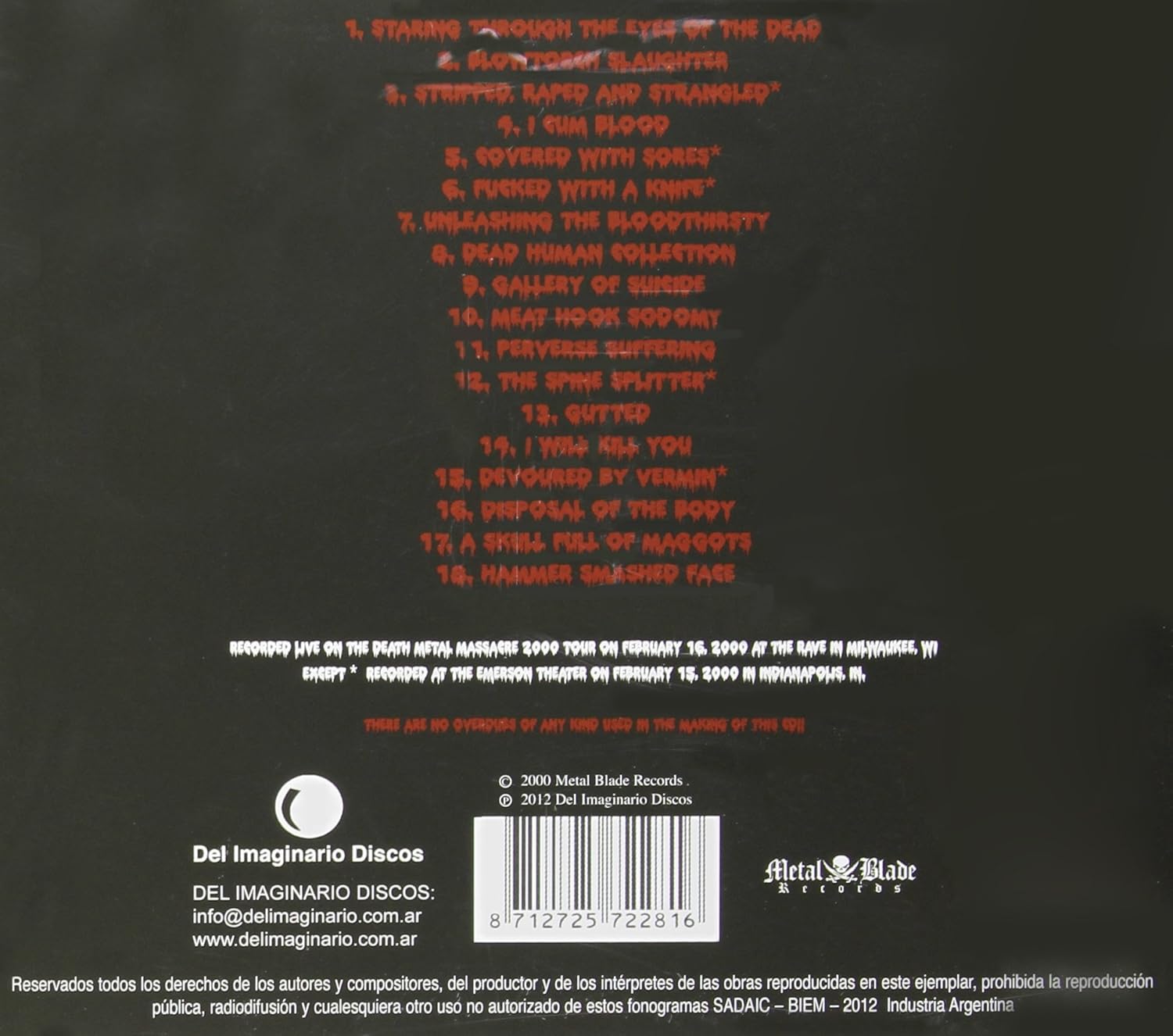 CANNIBAL CORPSE - LIVE CANNIBALISM - Imagen 2