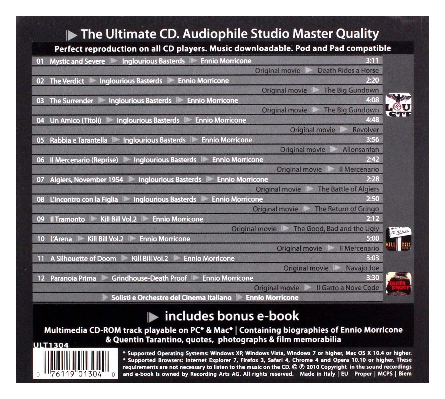 ENNIO MORRICONE - QUENTIN TARANTINO - MOVIES - Imagen 2