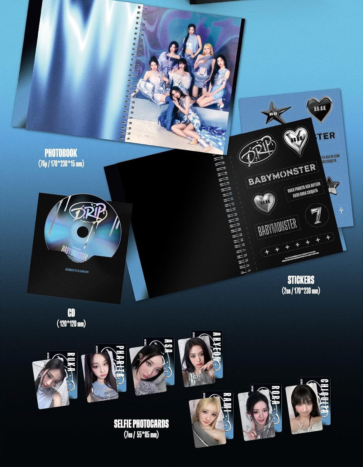 BABYMONSTER - DRIP - 1st FULL ALBUM - RANDOM COVER - Imagen 2