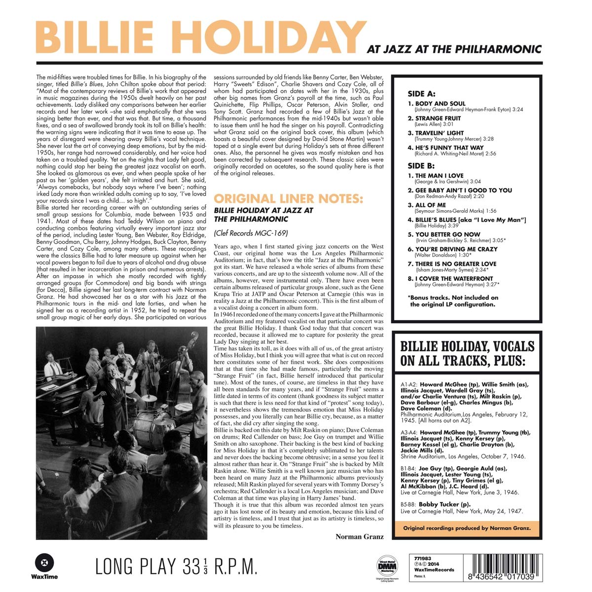 BILLIE HOLIDAY - AT JAZZ AT THE PHILHARMONIC - Imagen 2