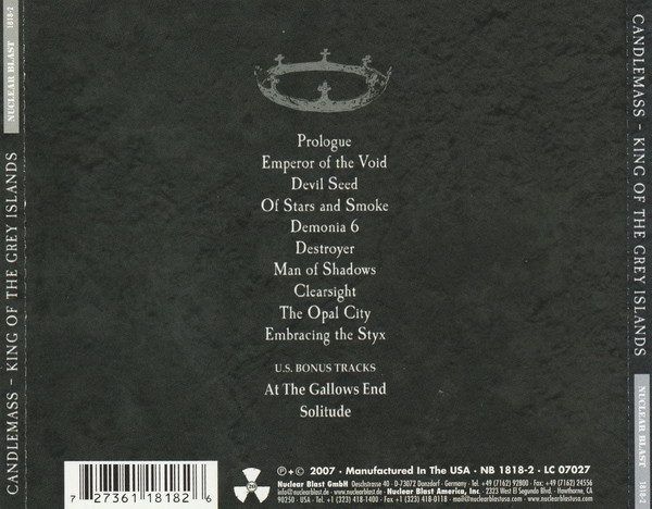 CANDLEMASS - KING OF THE GREY ISLANDS - Imagen 2