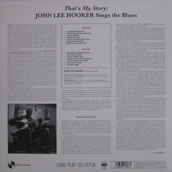 JOHN LEE HOOKER - THATS MY STORY JOHN LEE HOOKER SINGS THE BLUES - Imagen 2