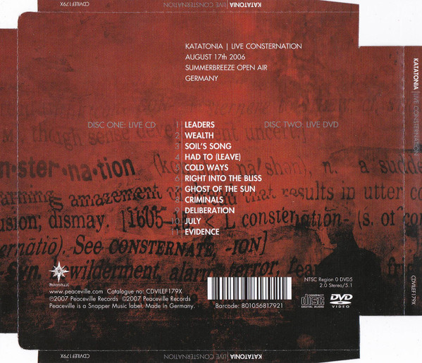 KATATONIA - LIVE CONSTERNATION - Imagen 2