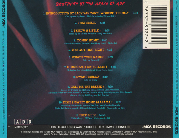 LYNYRD SKYNYRD - SOUTHERN BY THE GRACE OF GOD / LYNYRD SKYNYRD TRIBUTE TOUR 1987 - Imagen 2