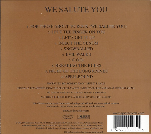 AC/DC - FOR THOSE ABOUT TO ROCK - WE SALUTE YOU - Imagen 2