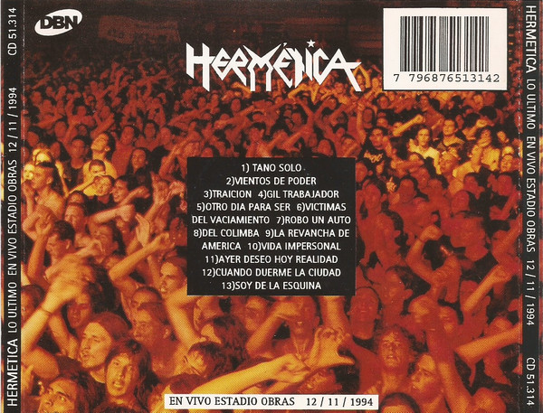 HERMETICA - LO ULTIMO ESTADIO OBRAS 12/11/1994 - Imagen 2