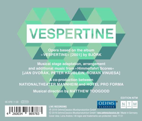ORCHESTER DES NATIONALTHEATERS MANNHEIM - HOTEL PRO FORMA - BJORKS VESPERTINE A POP ALBUM AS AN OPERA - Imagen 2