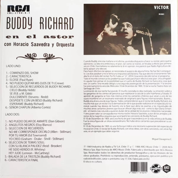 BUDDY RICHARD - BUDDY RICHARD EN EL ASTOR - Imagen 2