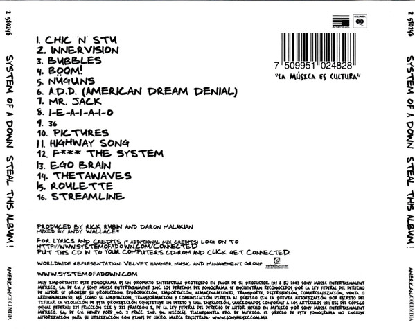 SYSTEM OF A DOWN - STEAL THIS ALBUM! - Imagen 2