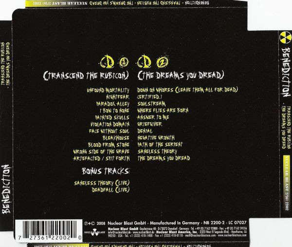 BENEDICTION - TRANSCEND THE RUBICON / THE DREAMS YOU DREAD - Imagen 2