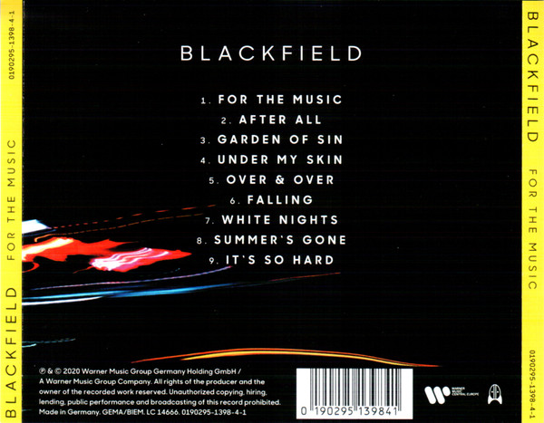 BLACKFIELD - FOR THE MUSIC - Imagen 3