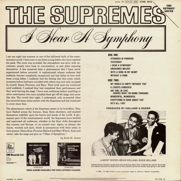 THE SUPREMES - I HEAR A SYMPHONY - Imagen 2