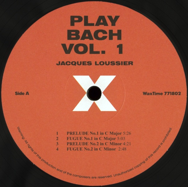 JACQUES LOUSSIER / CHRISTIAN GARROS / PIERRE MICHELOT - PLAY BACH No 1 - Imagen 2
