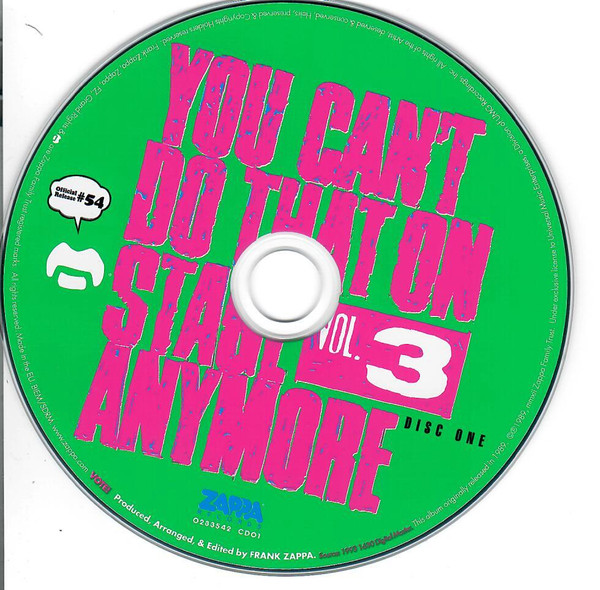 FRANK ZAPPA - YOU CANT DO THAT ON STAGE ANYMORE - VOL 3 - Imagen 2