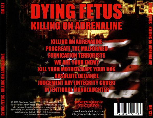 DYING FETUS - KILLING ON ADRENALINE - Imagen 2
