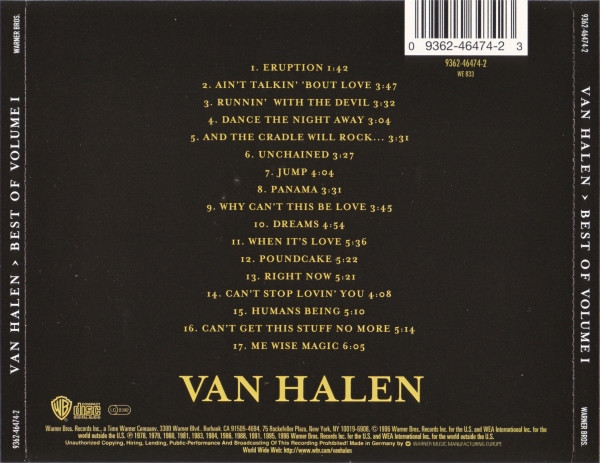 VAN HALEN - BEST OF VOLUME 1 - Imagen 3