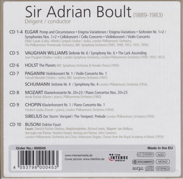 SIR ADRIAN BOULT - LORD OF THE PROMS - UNIQUE RECORDING SOF THE GREAT BRITISH CONDUCTOR - Imagen 2