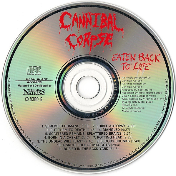 CANNIBAL CORPSE - EATEN BACK TO LIFE - Imagen 2