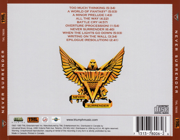 TRIUMPH - NEVER SURRENDER - Imagen 2