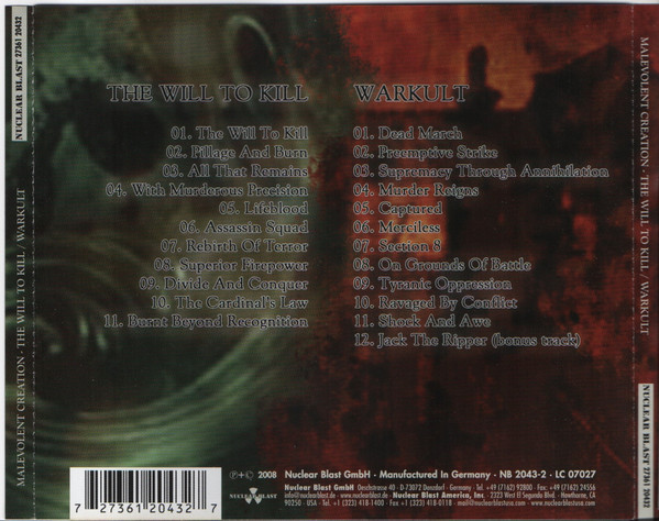 MALEVOLENT CREATION - THE WILL TO KILL / WARKULT - Imagen 2