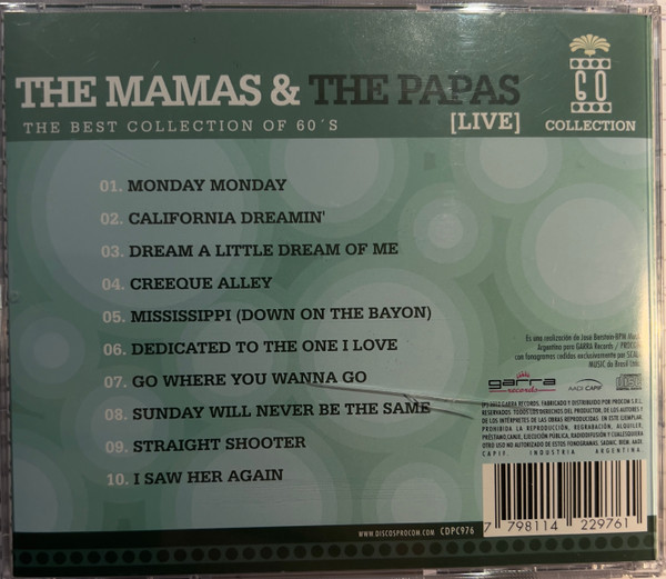 THE MAMAS & THE PAPAS - THE MAMAS & THE PAPAS LIVE - Imagen 2