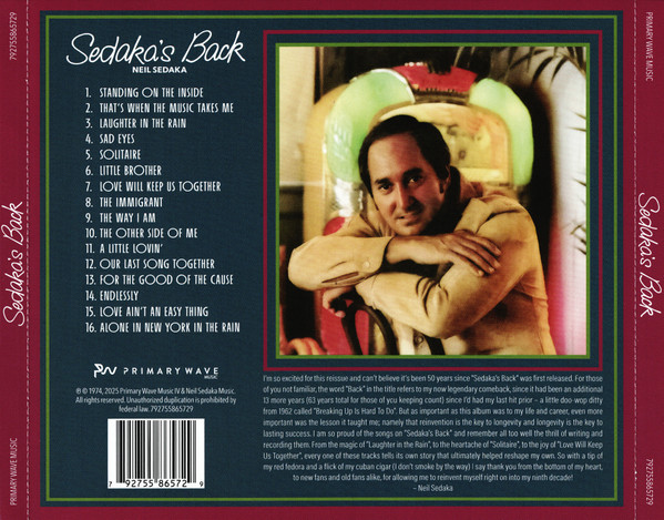 NEIL SEDAKA - SEDAKA S BACK - Imagen 2