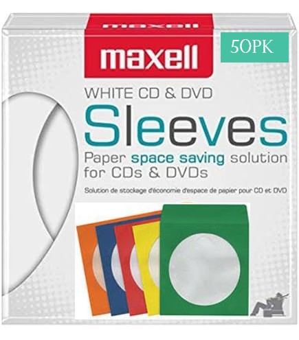 SLEEVES COLOR - FUNDAS CD&DVD - MAXELL 50PK