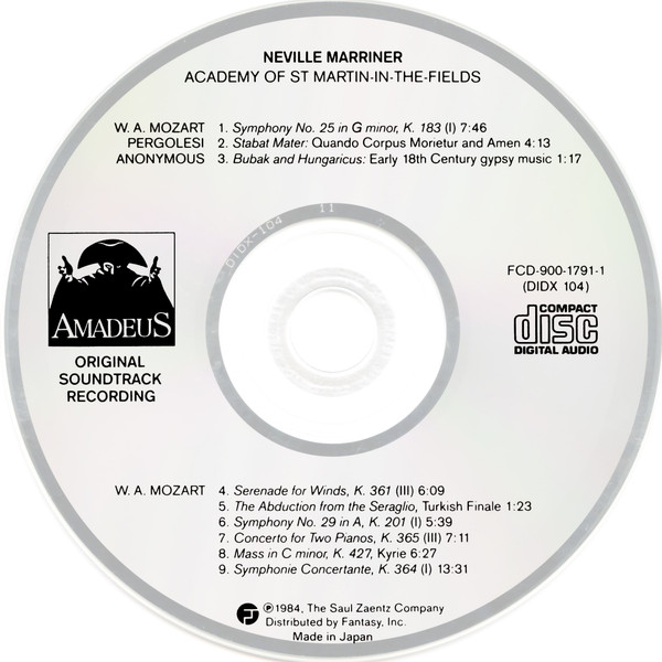 NEVILLE MARRINER - ACADEMY OF ST MARTIN IN THE FIELDS - AMADEUS - SOUNDTRACK - Imagen 2