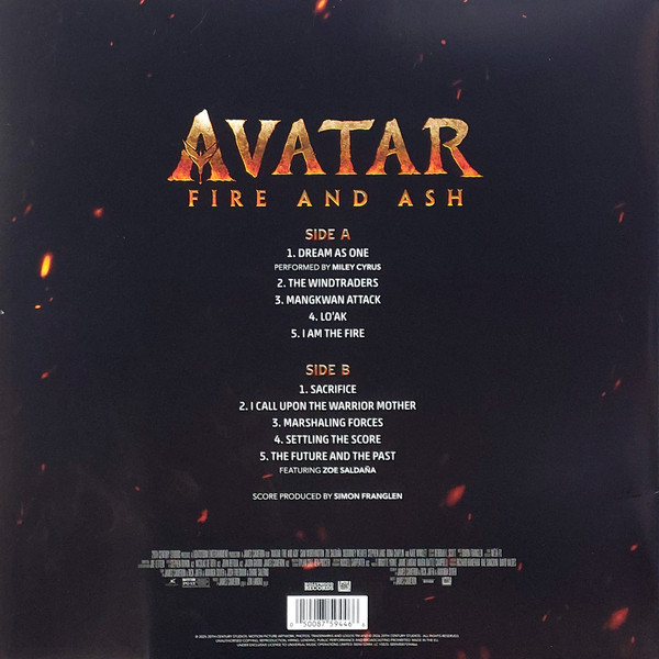 SIMON FRANGLEN - AVATAR 3 – FIRE & ASH - SOUNDTRACK - Imagen 2