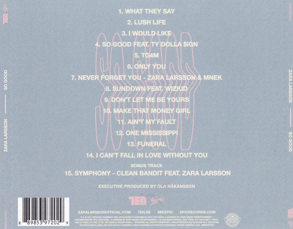 ZARA LARSSON - SO GOOD - Imagen 2