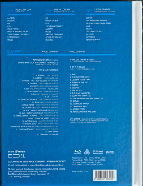 MARILLION - MARILLION.COM - LIMITED DELUXE EDITION - Imagen 2
