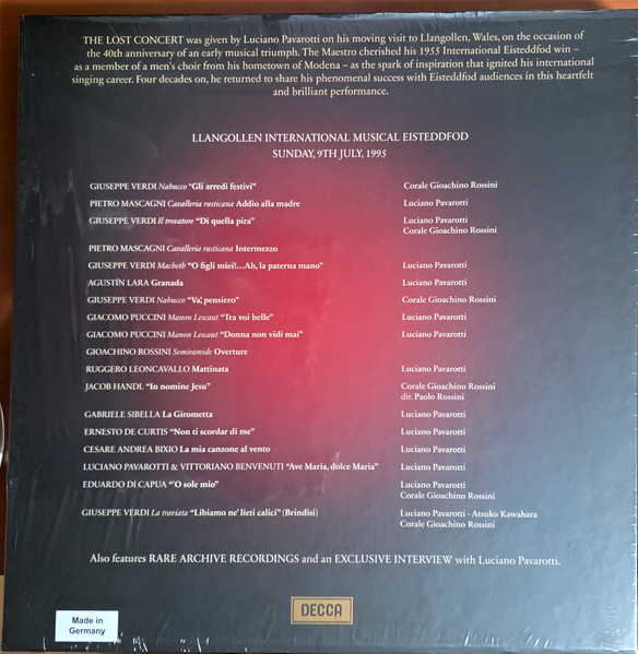 LUCIANO PAVAROTTI - THE LOST CONCERT - LIVE AT LLAGOLLEN 1995 - LIMITED EDITION - Imagen 2