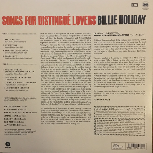 BILLIE HOLIDAY - SONGS FOR DISTINGUE LOVERS - Imagen 2