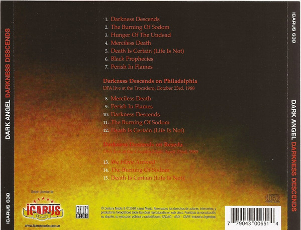 DARK ANGEL - DARKNESS DESCENDS - Imagen 2