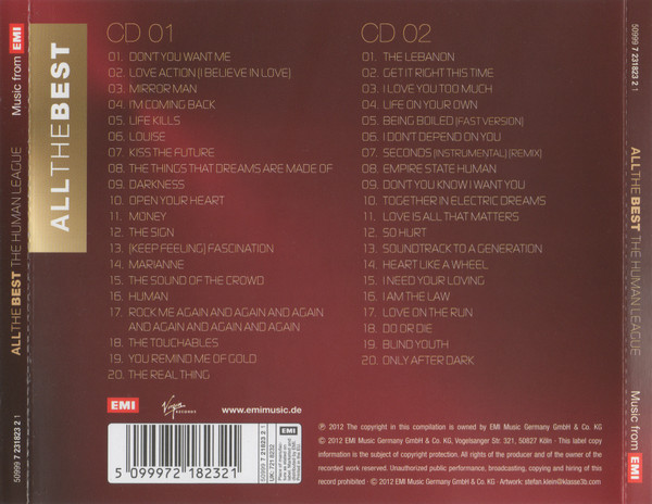 THE HUMAN LEAGUE - ALL THE BEST - Imagen 2