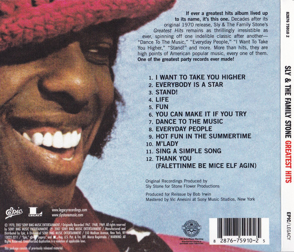 SLY & THE FAMILY STONE - GREATES HITS - Imagen 2