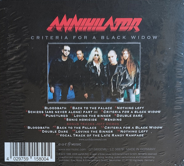 ANNIHILATOR - CRITERIA FOR A BLACK WIDOW - Imagen 2