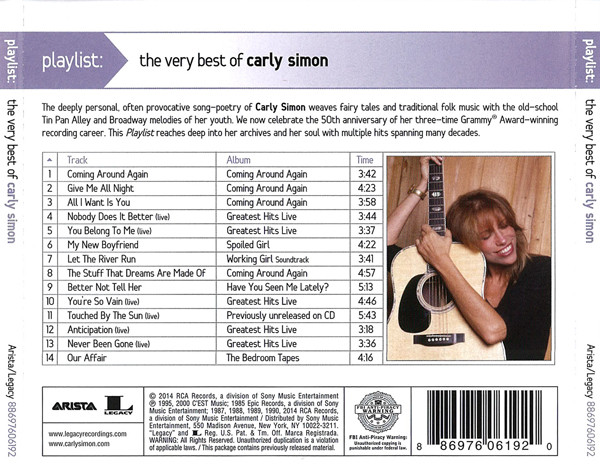 CARLY SIMON - PLAYLIST THE VERY BEST OF CARLY SIMON - Imagen 2