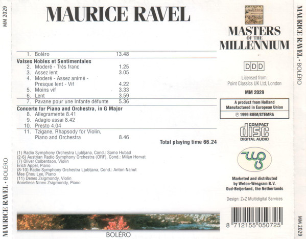 MAURICE RAVEL - BOLERO - MASTERS MILLENNIUM - Imagen 3