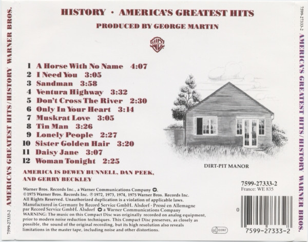 AMERICA - GREATEST HITS HISTORY - Imagen 2
