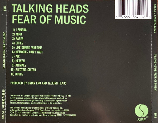 TALKING HEADS - FEAR OF MUSIC - Imagen 3
