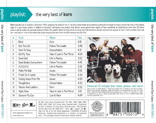KORN - PLAYLIST / THE VERY BEST OF KORN - Imagen 2