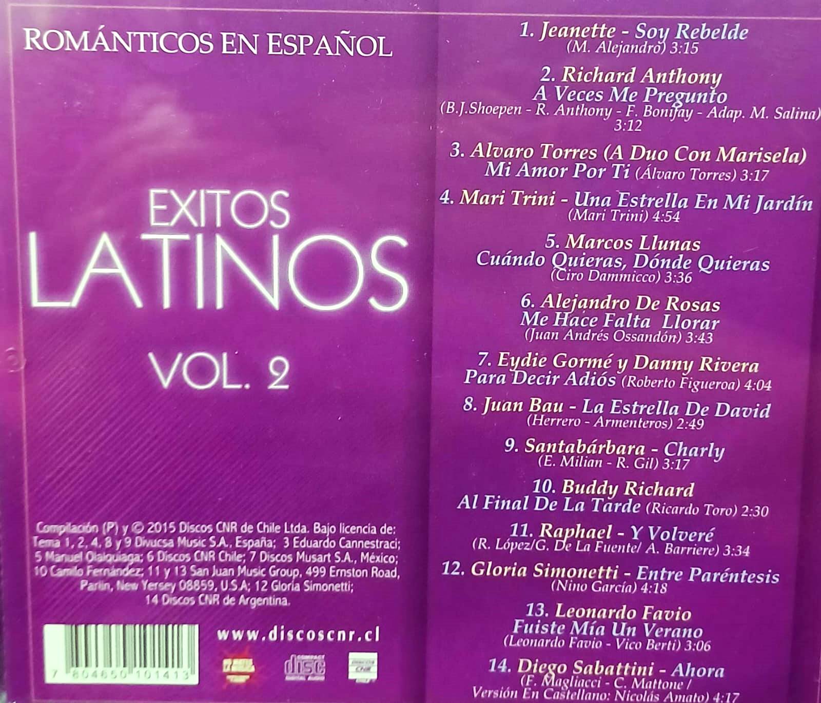 EXITOS LATINOS VOL 2 - ROMANTICOS EN ESPAÑOL - Imagen 2